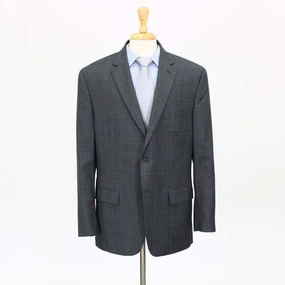 Tasso Elba 44R Gray Check 2-Button Sport Coat Blazer Jacket G141 - Picture 1 of 11